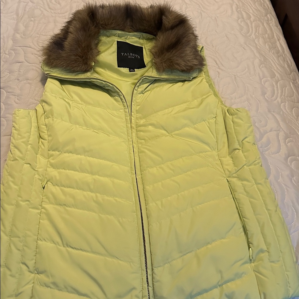 Talbots Light Yellow Quilted Vest